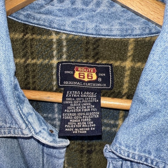 Vintage 90s Route 66 Men's Denim‎ Heavy Jacket Fleece Lined Size XL Trucker ✅ - Picture 3 of 7